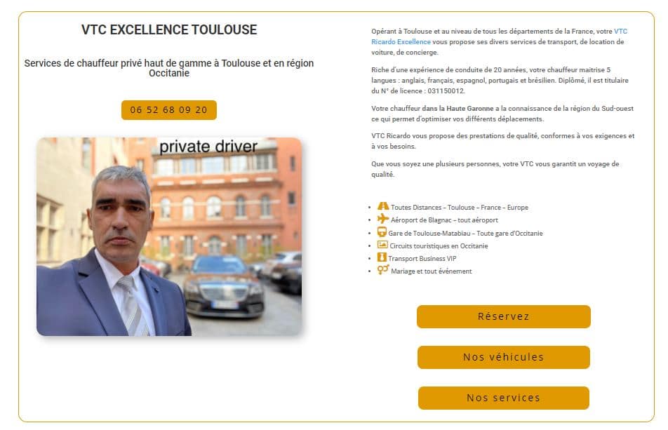 Le site web de VTC EXCELLENCE à Toulouse fait peau neuve